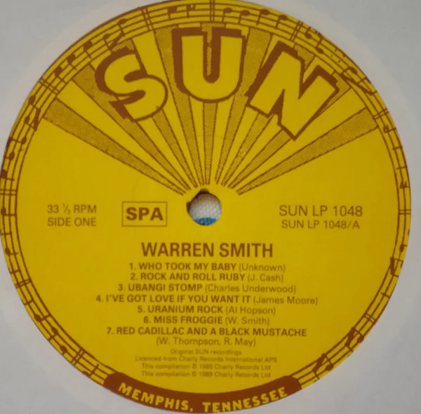 WARREN SMITH, Warren Smith (Sun; SUN LP 1048, UK 1989), SALE - Up to 50% Off the Original Price  LP VG/VG - Image 3
