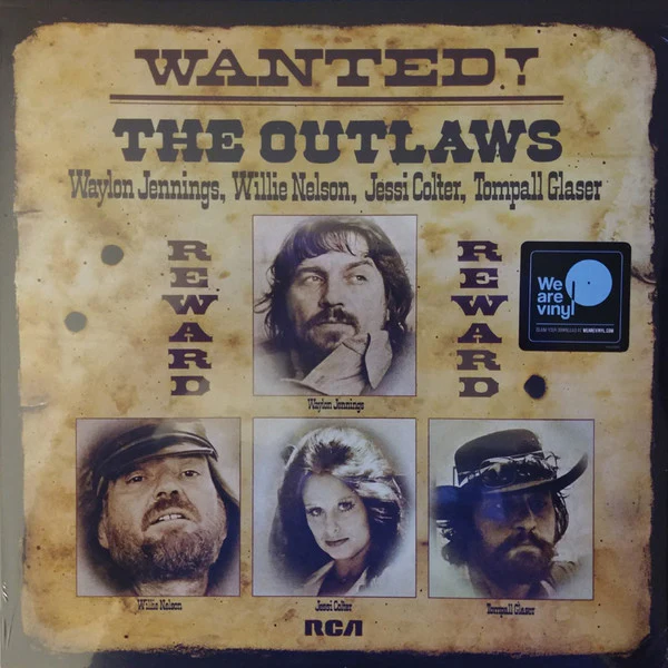 WAYLON JENNINGS, WILLIE NELSON, JESSI COLTER, TOMPALL GLASER, Wanted! The Outlaws (Sony Music; 19075958971, Europe 2019 Reissue) LP EX/VG+