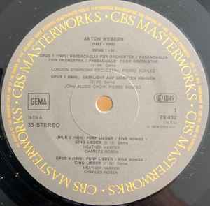 WEBERN, BOULEZ, Opus 1 - 31 (CBS; 79402, Germany 1978, Box Set, Booklet) 4xLP VG+/VG+ - Image 3