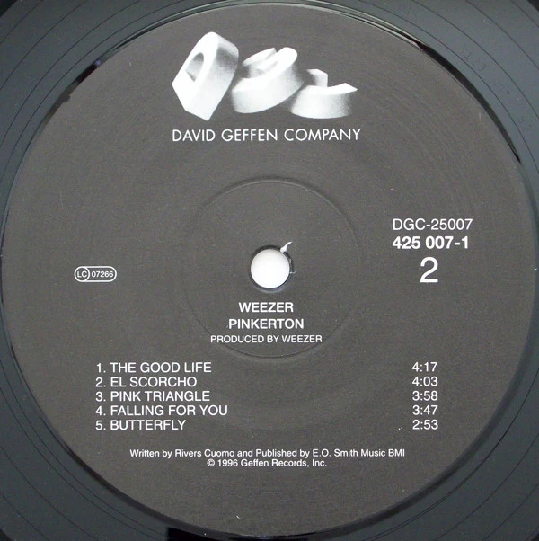 WEEZER, Pinkerton (Geffen; DGC-25007, UK 2002 Reissue) LP VG+/VG+ - Image 3