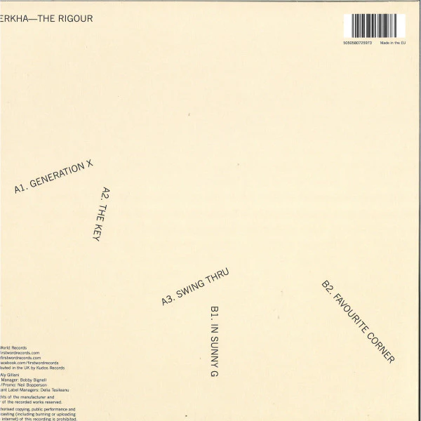 WERKHA, The Rigour (First Word Records; FW203, UK 2020, Picture Sleeve, Black Inner) 12" EP VG+/VG+ - Image 2