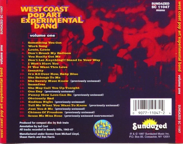 WEST COAST POP ART EXPERIMENTAL BAND, Volume One (Sundazed Music; SC 11047, US 1997), SALE - Up to 50% Off the Original Price  CD VG+/EX - Image 2