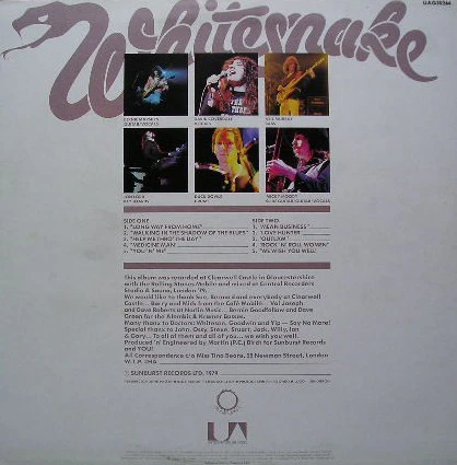 WHITESNAKE, Lovehunter (UA; UAG30264, UK 1979, Inner) LP VG/G+ - Image 2