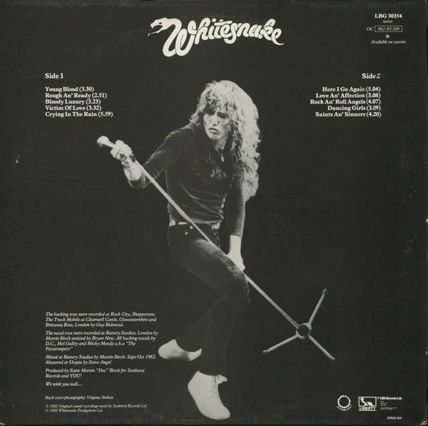 WHITESNAKE, Saints and Sinners (Sunburst; LBG 30354, UK 1982, Inner, With Merch Insert.) LP VG/G+ - Image 2