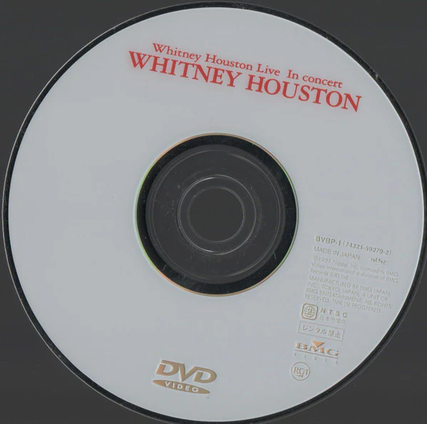 WHITNEY HOUSTON, Live In Concert (BMG Video; BVBP-1, Japan 1998 Reissue, DVD) CD EX/EX - Image 3