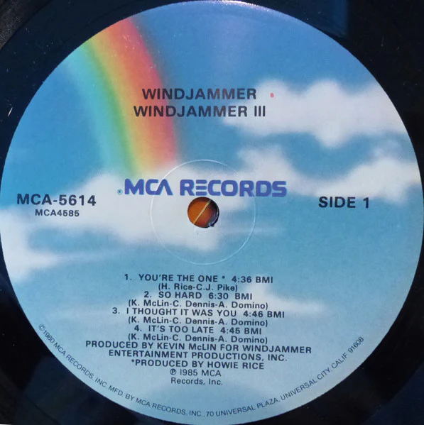 WINDJAMMER, Windjammer III (MCA Records; MCA-5614, US 1985) LP G+/VG+ - Image 3
