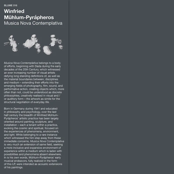WINFRIED MUHLUM-PYRAPHEROS, Musica Nova Contemplativa (Blume ; 016, Italy 2019, Inner) LP VG+/VG+