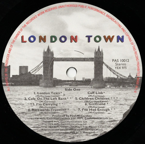 WINGS, London Town (Parlophone; PAS 10012, UK 1978, Inner, Poster) LP VG/VG - Image 3