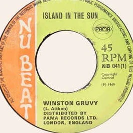 WINSTON GROOVY, Island In The Sun / Work It Up (New Beat Records ; NB 041, UK 1969, 4-Prong Centre) 7" /G+