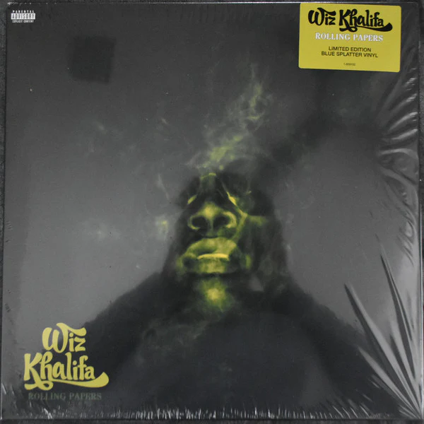 WIZ KHALIFA, Rolling Papers (Atlantic Records ; 527099-1, US 2021 Reissue, Picture Sleeve, Insert, Limited Edition Rolling Papers Vinyl. Pressed on Blue with Splatter Effect . Limited to 2,5 2xLP VG/VG+