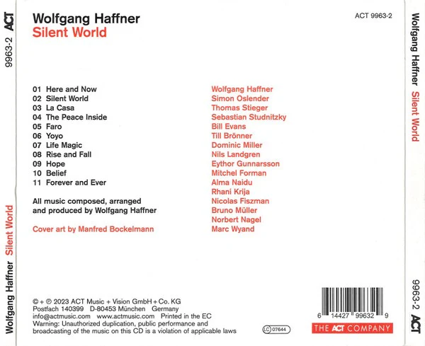 WOLFGANG HAFFNER, Silent World (ACT; ACT 9963-2, Germany 2023, Digipak) CD VG+/VG+ - Image 2