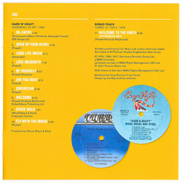 WOOD, BRASS & STEEL, Welcome To The Party (The Complete Recordings 1973-1980) (Soul Brother Records; CDSBCS87D, UK 2021) 2xCD VG+/VG+ - Image 2