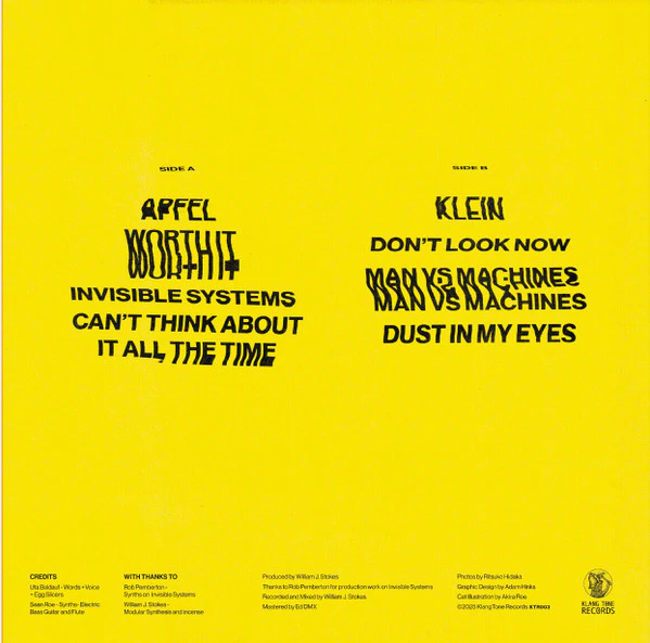 WOOOLHEADS, Can't think about it all the time (Klang Tone; KTLP003, UK 2025) LP VG+/VG+ - Image 2