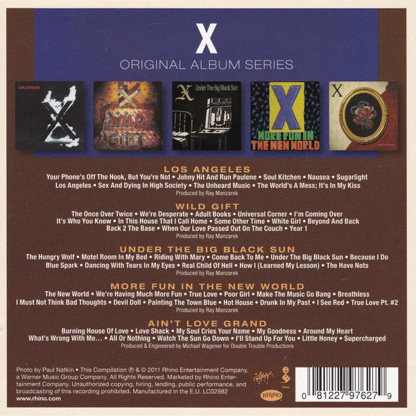 X, Original Album Series (Rhino Records; 8122797627, Europe 2011 Reissue) 5xCD VG+/VG+ - Image 2