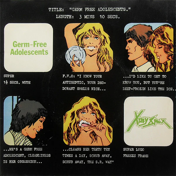 X-RAY SPEX, Germ Free Adolescents / Age (EMI; INT573, UK 1978, Promo, Picture Sleeve) 7" VG/VG+