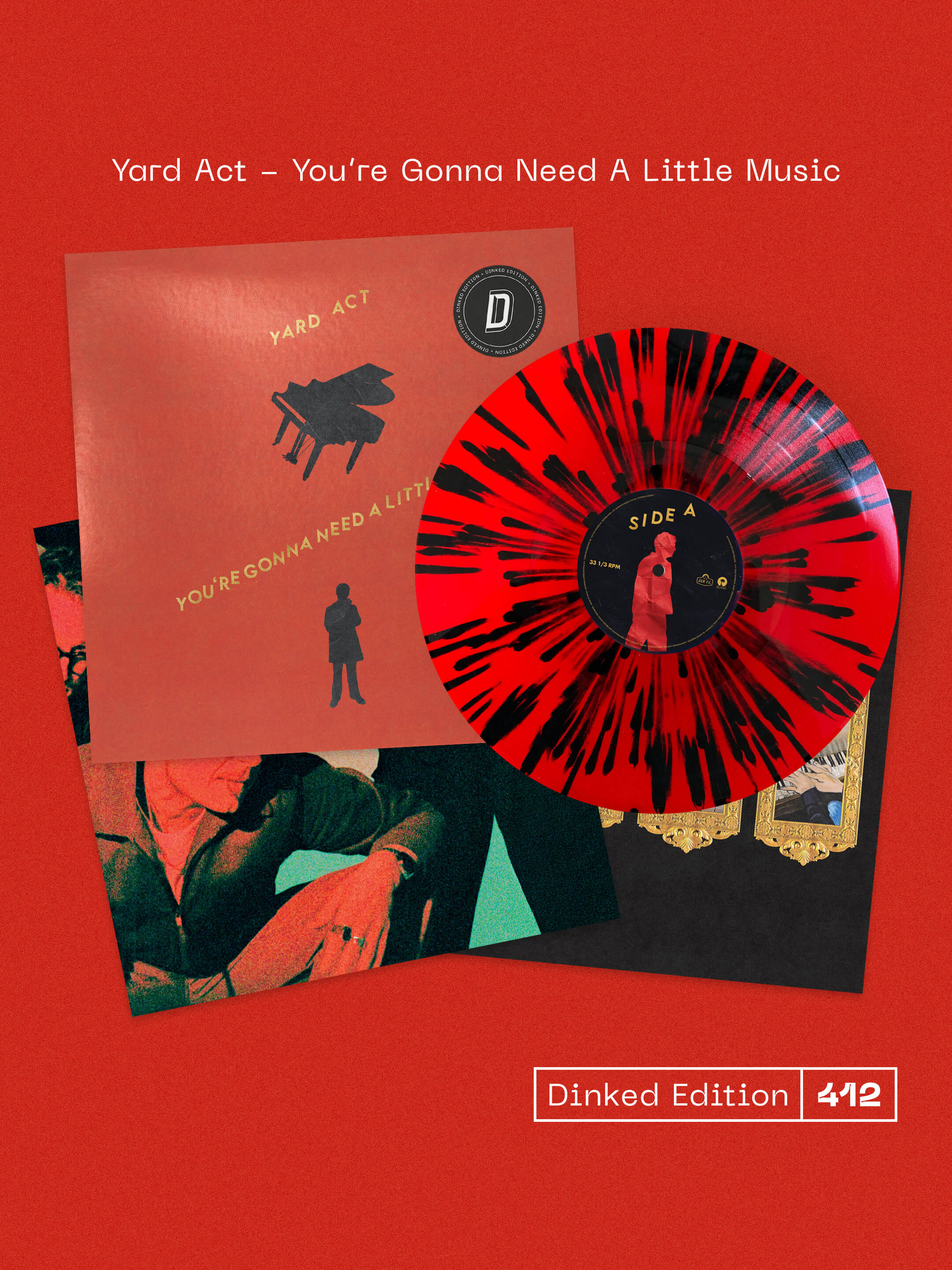 YARD ACT, You're Gonna Need A Little Music (Island; 5759056, UK 2026, Red with black splatter vinyl, Alternative sleeve artwork, Machine-numbered edition, Limited pressing of 1,500, EXCLUSIVE LP NEW/NEW - PRE-ORDER - Image 3