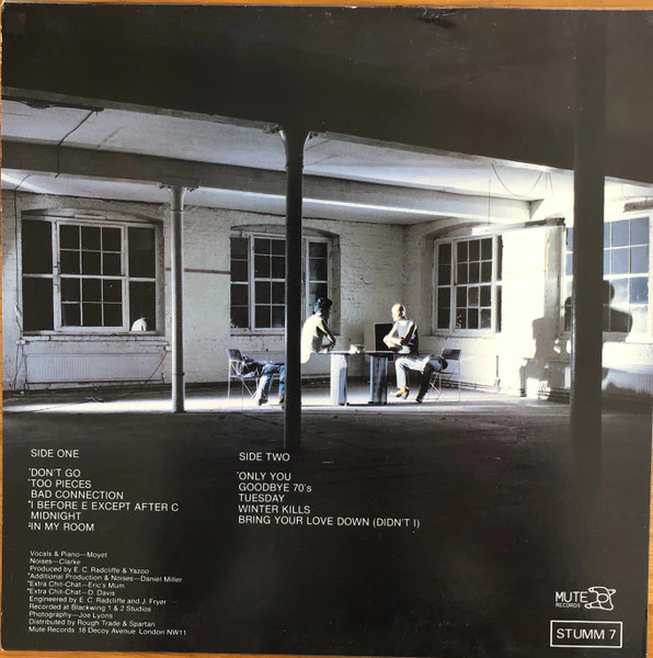 YAZOO, Upstairs At Eric's (Mute Sonet Publishing; STUMM 7, UK 1982, Inner, GG JA TAPE ONE Both Runouts) LP VG/VG - Image 2