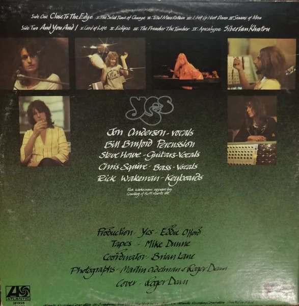 YES, Close To The Edge (Atlantic; SD 7244, US 1972, Textured Gatefold Sleeve, Inner, Monarch Pressing) LP VG/VG - Image 2