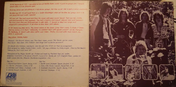 YES, Yes (Atlantic Plum & Orange; 588190, UK 1969, Unipak Style Gatefold . With Right Hand Opening, Insert, Produced By Paul Clay and Yes at Bottom of Label) LP G+/G+ - Image 2