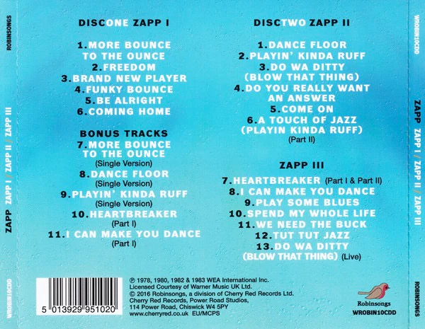 ZAPP, Zapp I / Zapp II / Zapp III (Robinsongs; WROBIN10CDD, UK 2016, Jewel Case) CD M/M - Image 2