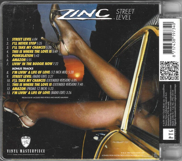 ZINC, Street Level (PTG Records; PTG 34134, Netherlands 2015 Reissue) CD VG+/VG+ - Image 2