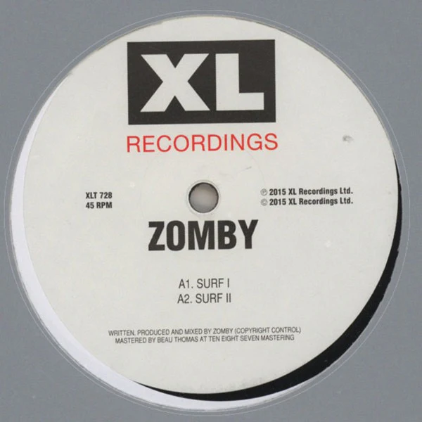 ZOMBY, Let's Jam 1 EP (XL Recordings ; XLT 728, UK 2015, Stickered Die Cut Company Sleeve, 33   RPM (45 RPM on Label)) 12" EP VG+/VG+ - Image 3