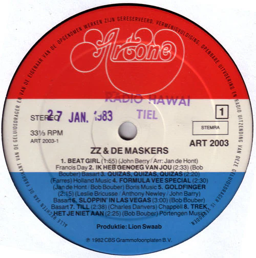 ZZ EN DE MASKERS, Hollands Glorie (Artone; ART 2003, Netherlands 1982) LP VG+/EX - Image 3